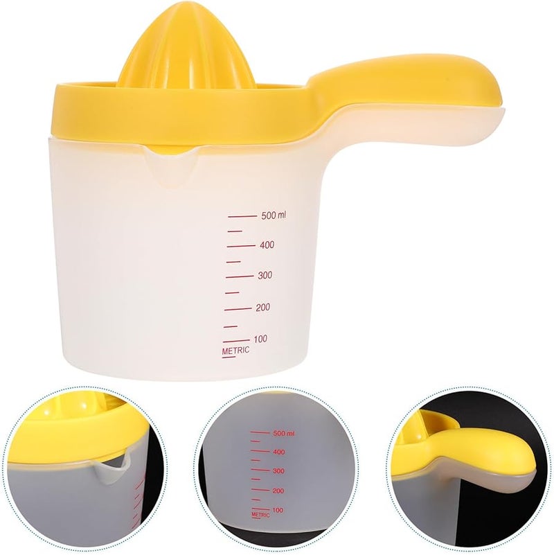 Yellow Manual Lemon Squeezer Hand Press Juicer With Strainer For Home Kitchen Citrus Fruits - Image 3